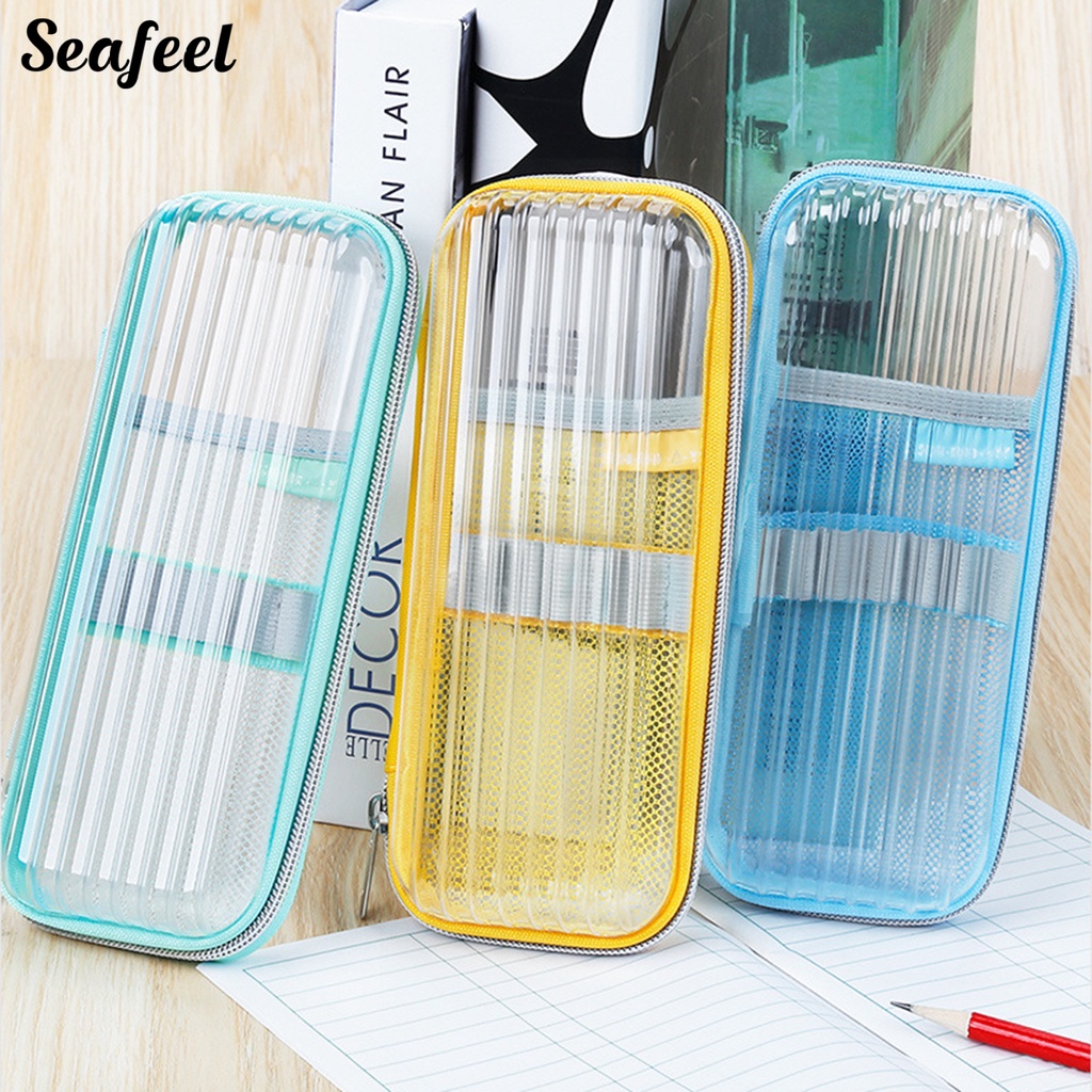 Túi Đựng Bút Vỏ Cứng Trong Suốt Sức Chứa Lớn Dành Cho Học Sinh