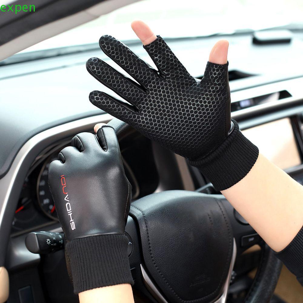 Găng Tay Thể Thao Da Pu Hở Ngón Cho Nam