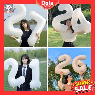 Bong bóng chữ số màu trắng size đại, trang trí sinh nhật, chụp ảnh siêu đẹp