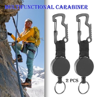 Retractable Heavy Duty Pull Ring Key Chain Recoil Keyring Wire Rope Key Holder