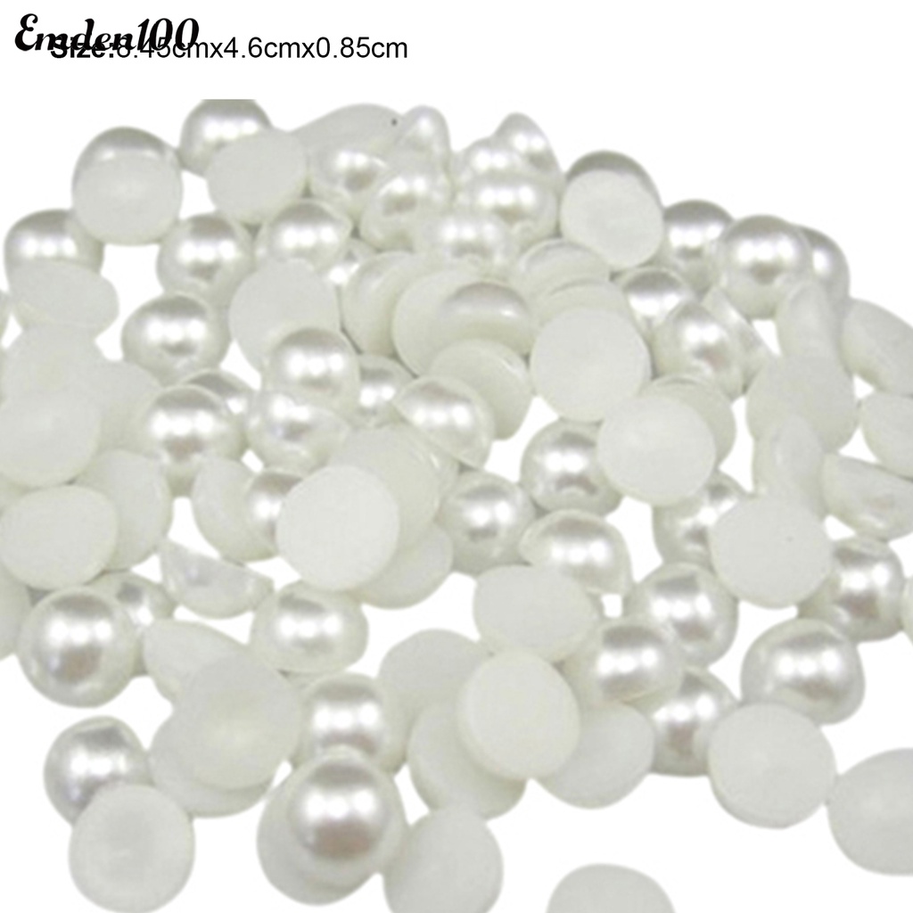 Set 200 Hạt Ngọc Trai Giả 6mm Trang Trí Móng Tay Lưng Phẳng