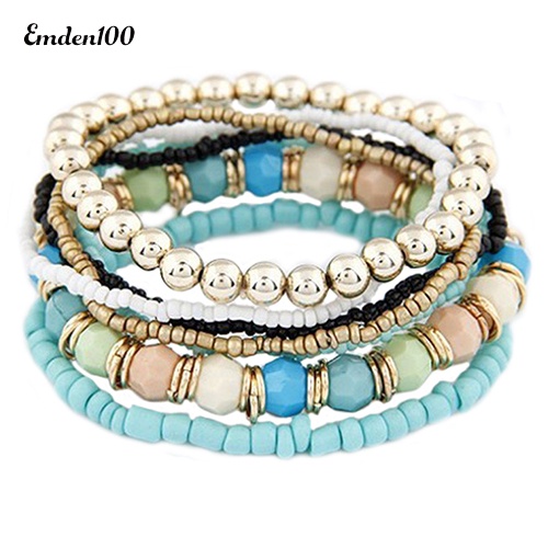 Vòng Tay Chuỗi Hạt Nhiều Lớp Phong Cách Bohemia Cho Nữ