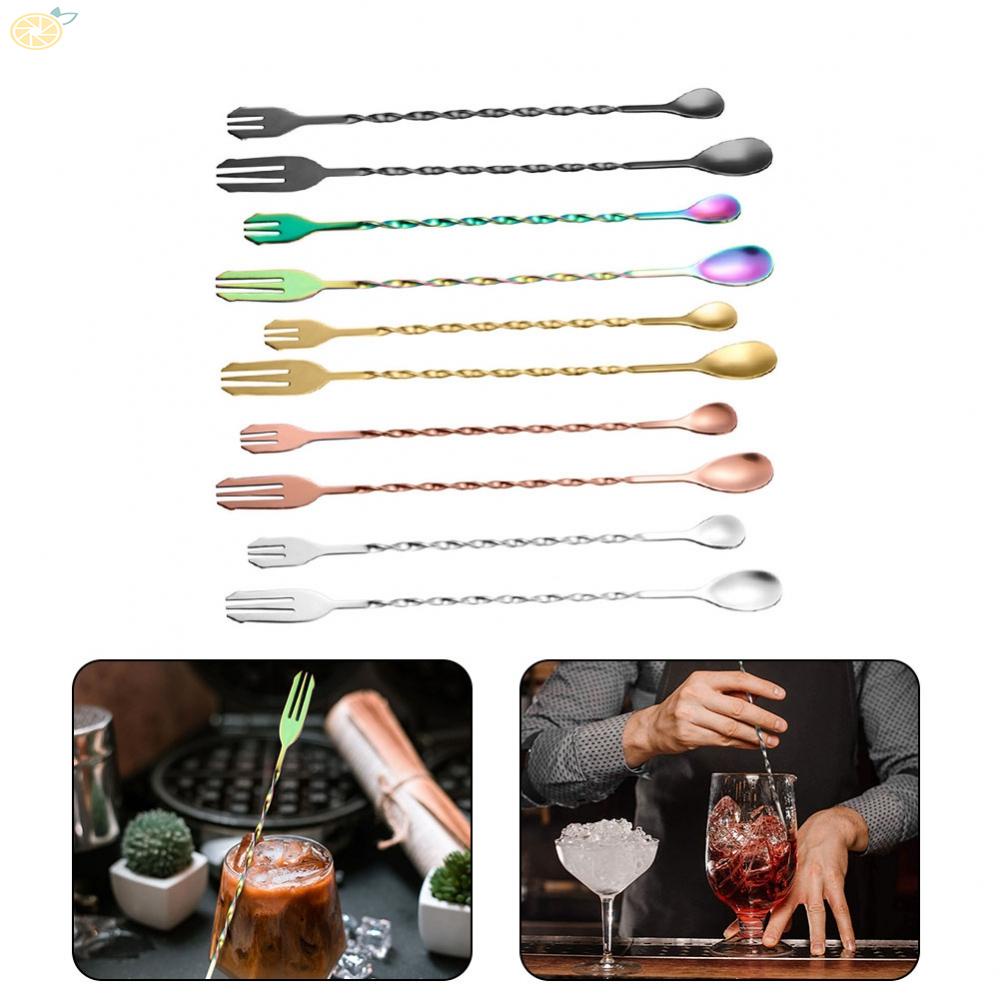 Muỗng Khuấy Cocktail 4x Bằng Thép Không Gỉ Tay Cầm Dài