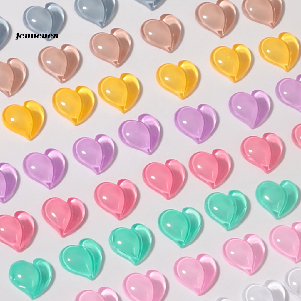 Set 10 Phụ Kiện Trang Trí Móng Tay DIY Hình Trái Tim Xinh Xắn