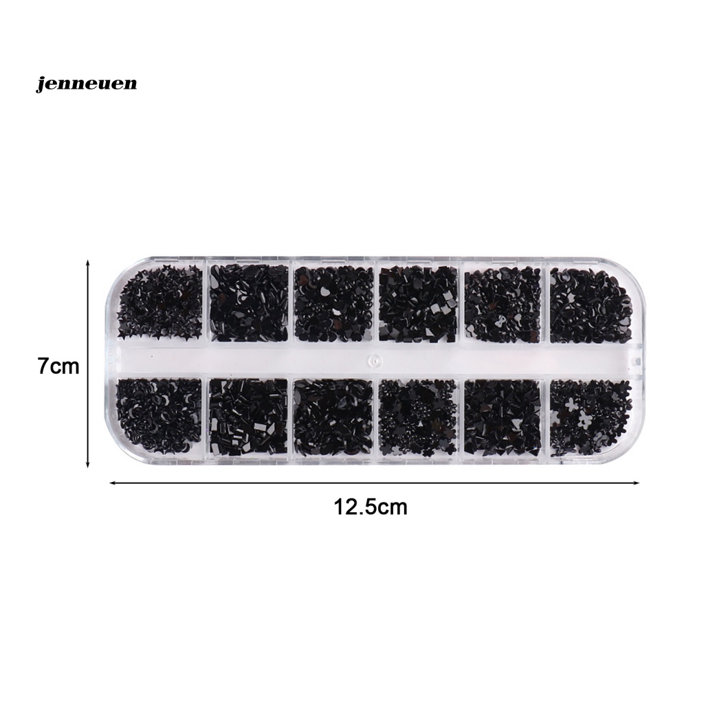 Hộp 12 Ngăn Đựng Hạt Sequin Lấp Lánh Trang Trí Móng Nghệ Thuật