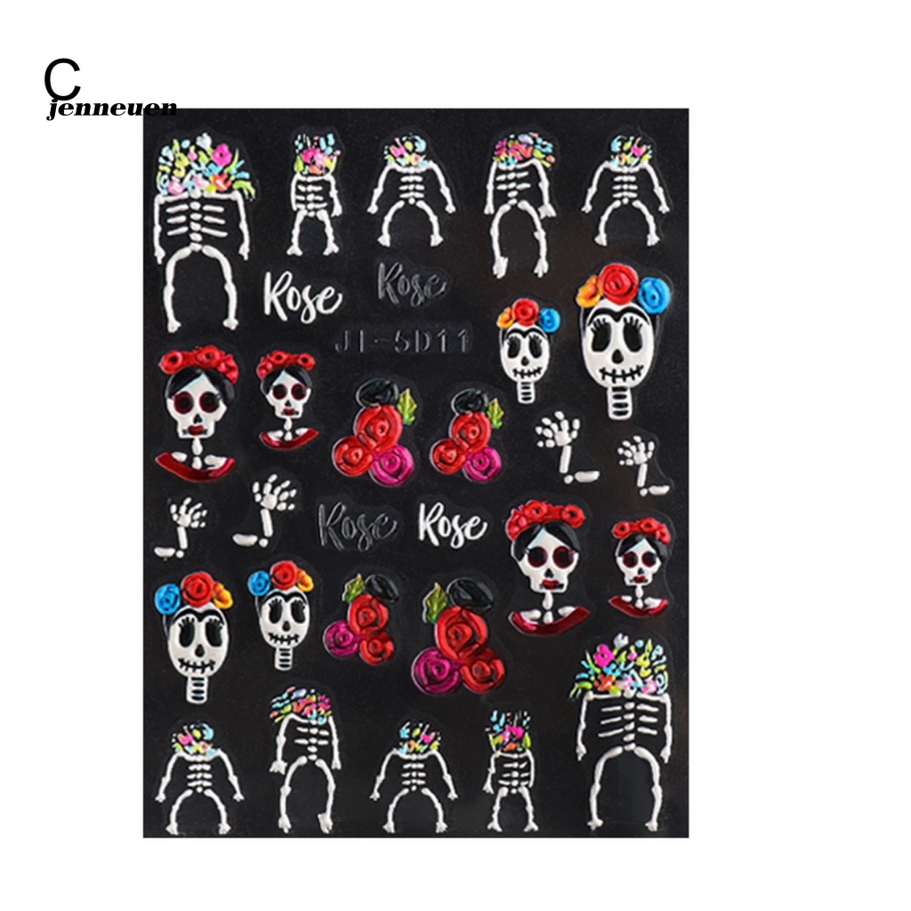 Miếng Dán Trang Trí Móng Tay Họa Tiết Halloween Không Phai Màu