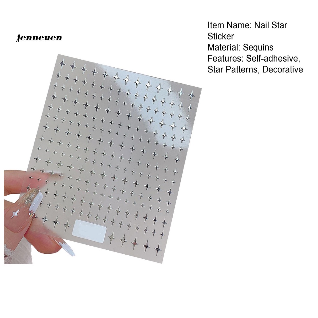 Nhãn Dán Móng Tạo Hiệu Ứng 3D Màu Trắng / Vàng / Đen / Bạc Lấp Lánh Không Phai