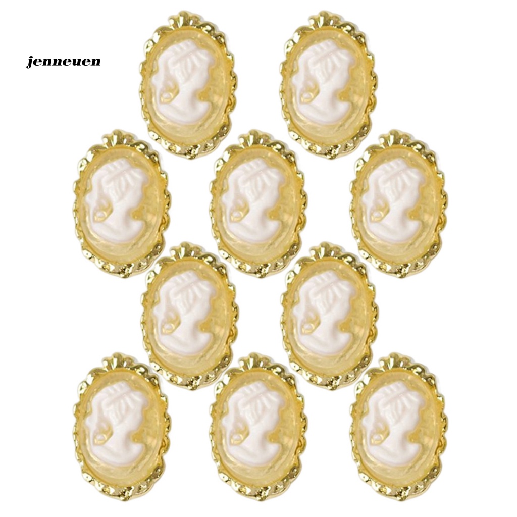 Set 10 Đầu Móng Tay Giả 3D Màu Tối Cho Salon