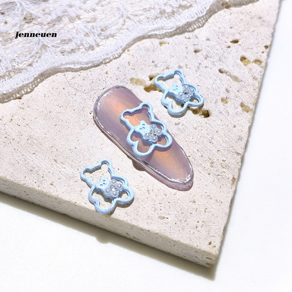 Bộ 2 Phụ Kiện Trang Trí Móng Tay Hình Gấu Hoạt Hình Nhiều Màu Edge