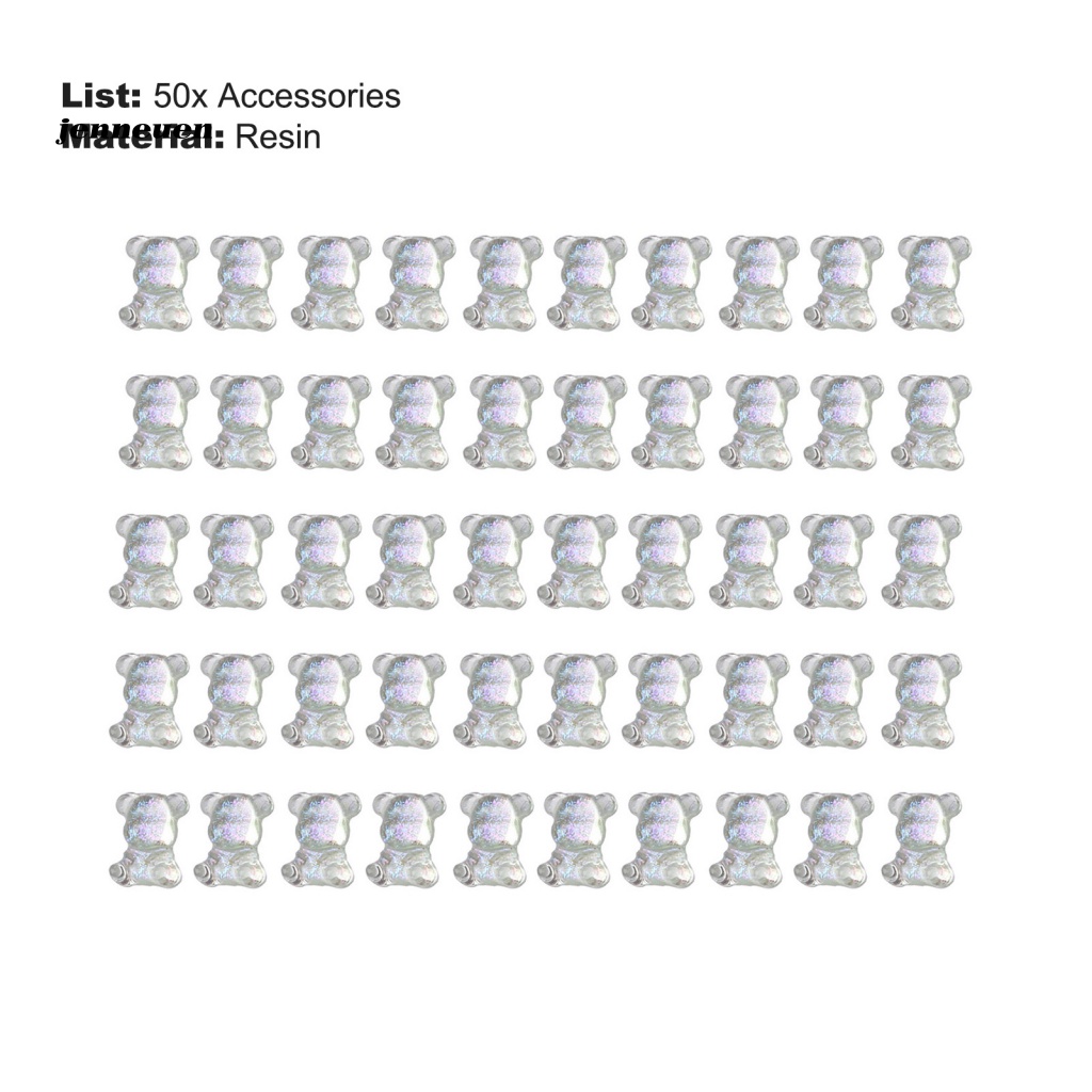 Bộ 50 Phụ Kiện Trang Trí Móng Tay Hình Gấu Hoạt Hình Dễ Thương