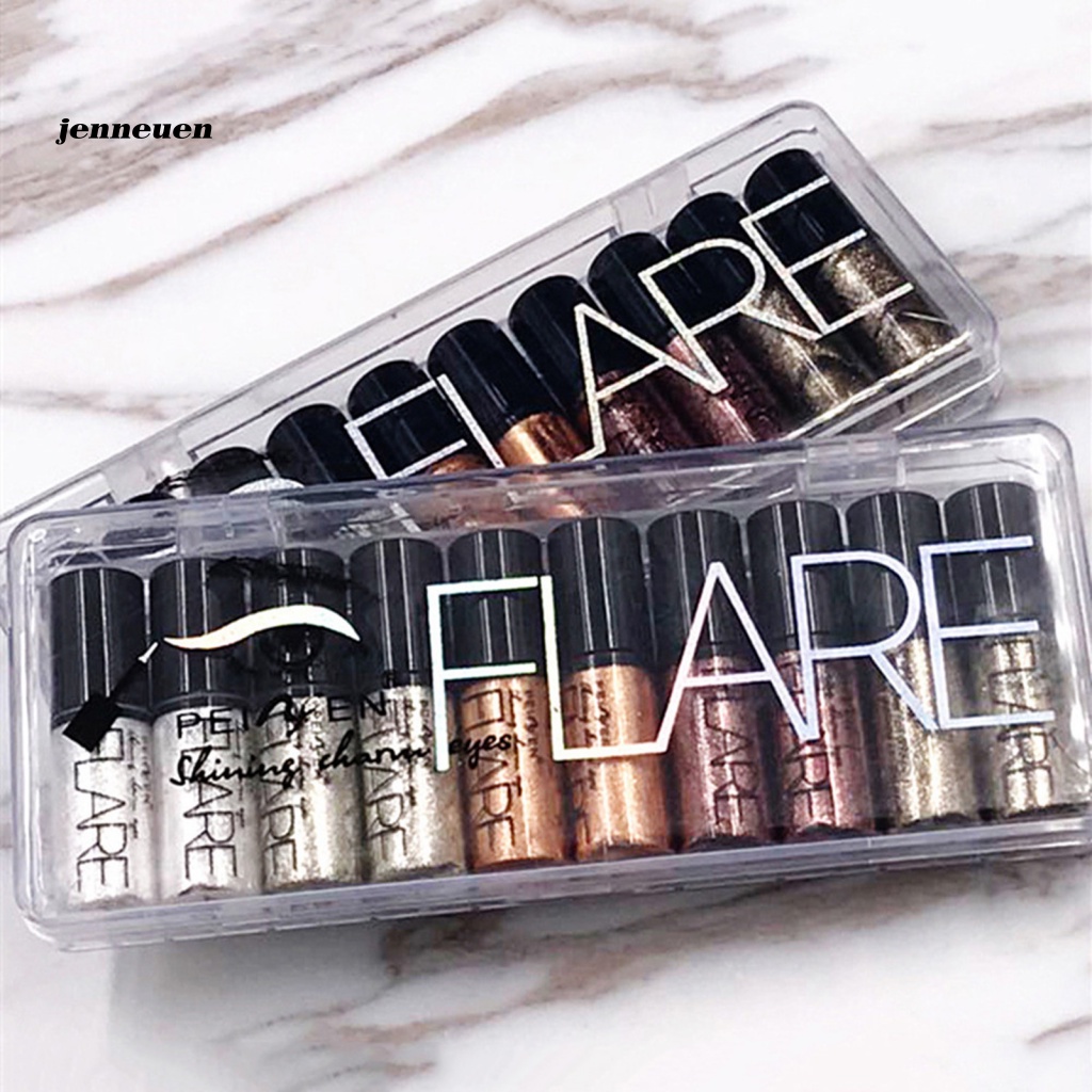 Set 10 Bút Kẻ Mắt Dạng Lỏng Nhanh Khô Lâu Trôi Chuyên Nghiệp