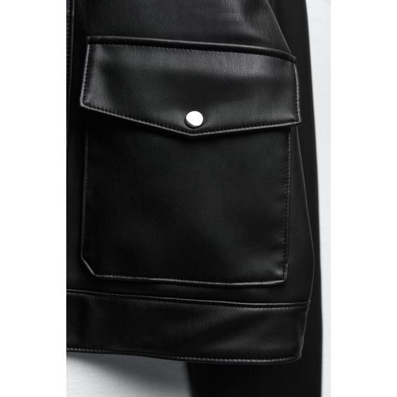 Áo khoác da kéo khóa Zara chính hãng