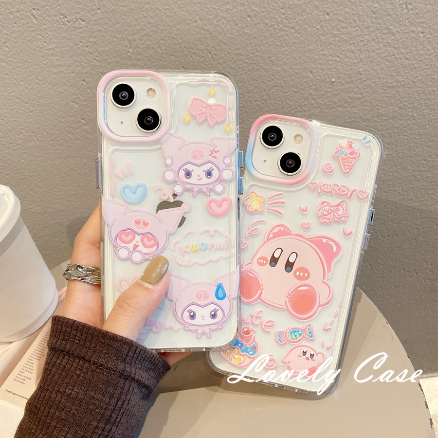 Ốp Điện Thoại Nhựa Acrylic Mềm Hình Hello kitty Và Kirby Cho IPhone 14 13 12 11 Pro Max X XR Xs Max 7 8 Plus SE 2020