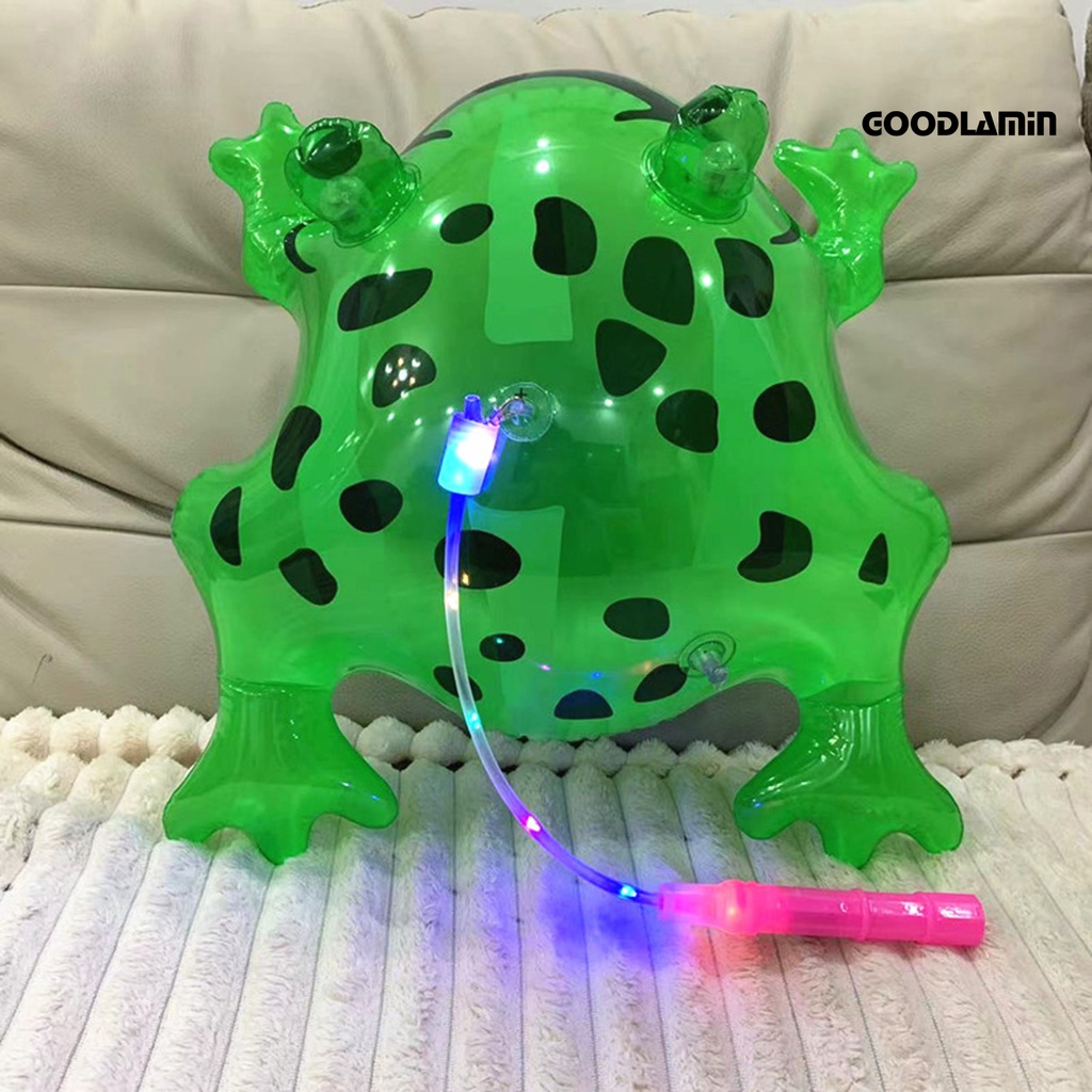 Goodlaminz Bong Bóng Bơm Hơi Hình Chú Ếch Có Đèn Chớp Nhiều Màu Sắc Vui Nhộn Bắt Mắt