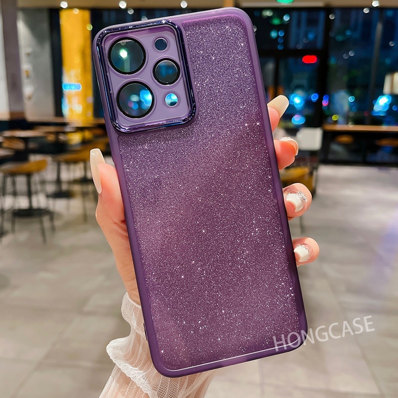 Ốp Điện Thoại Silicon Mềm Phối Bột Kim Tuyến Có Miếng Dán lens Cho Xiaomi Redmi Note 12 pro Plus 12s 4G 5G Redmi 12 4G 2023