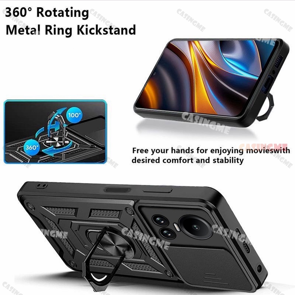 Ốp Điện Thoại Dạng Giáp Chống Sốc Có Vòng Đỡ Nam Châm Cho Oppo Reno10 5G 10Pro 2023 Reno 10 Pro Reno10Pro + 5G