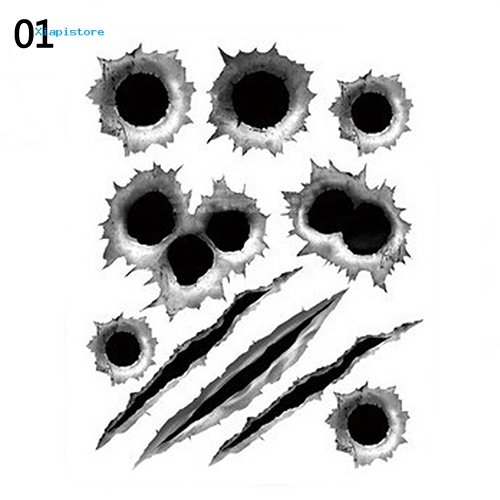 Sticker 3D Hình Lỗ Chụp Xe Hơi / Mũ Bảo Hiểm Vui Nhộn Chống Thấm Nước