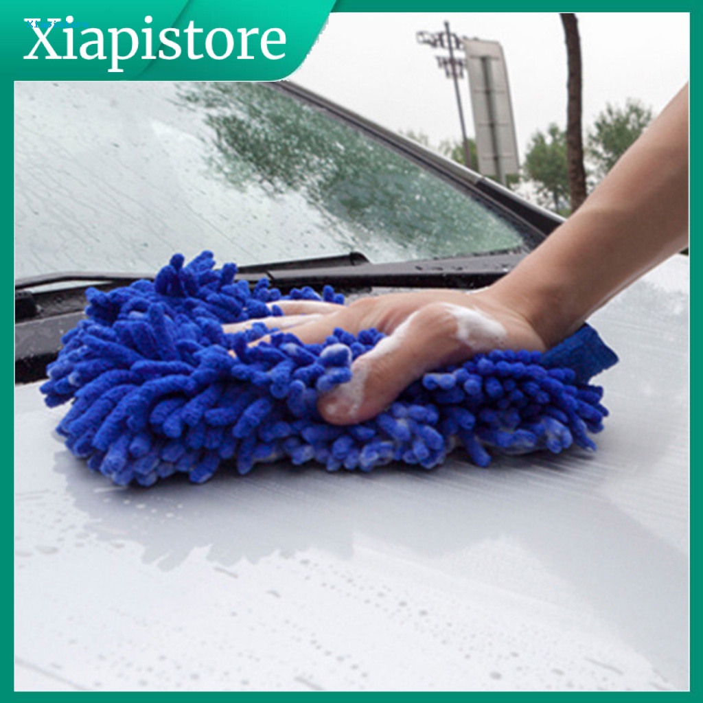 1 Găng Tay Chenille Mềm Mại Màu Sắc Ngẫu Nhiên Dùng Rửa Xe Hơi