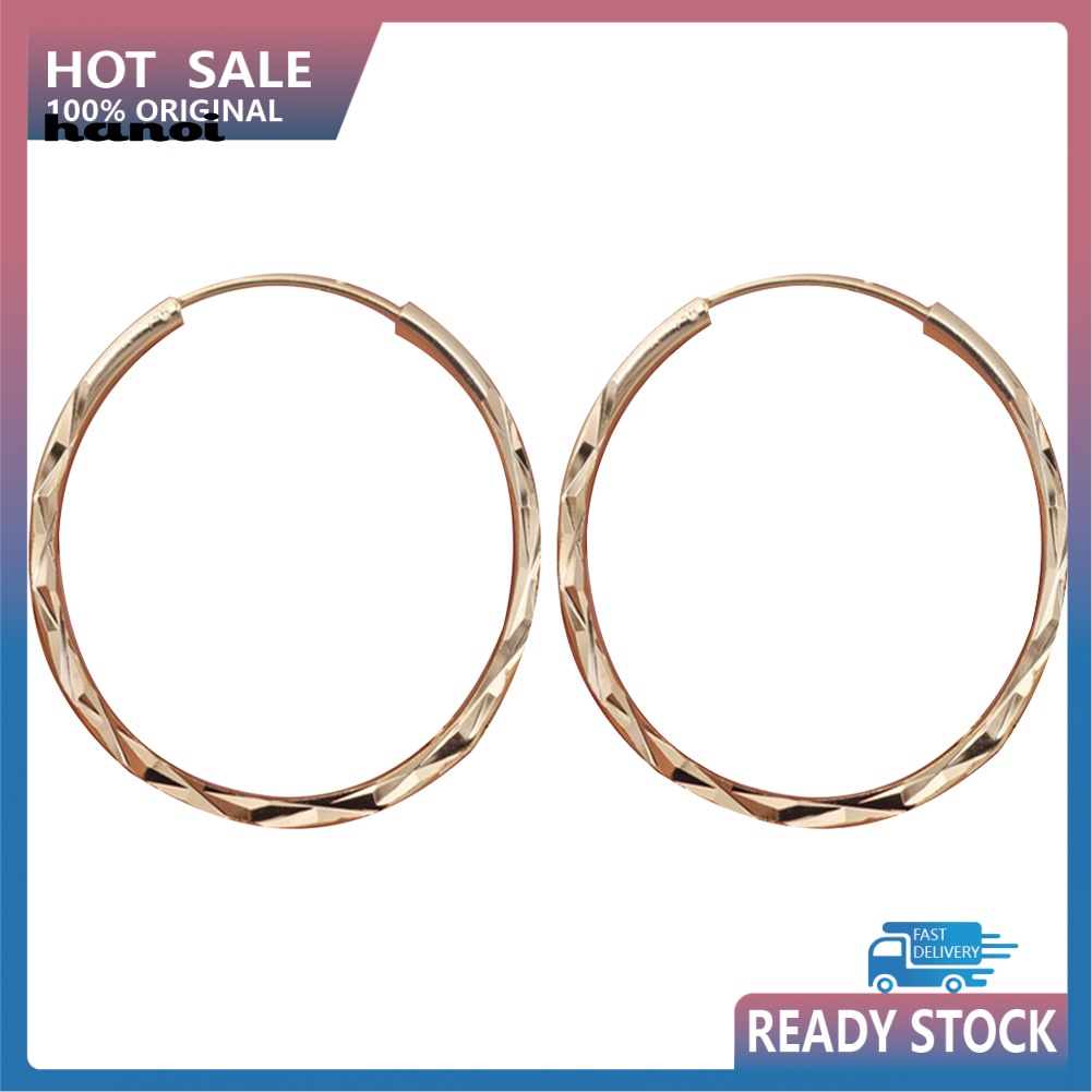 Khuyên Tai Tròn Kim Loại Đơn Giản Thời Trang Cho Nữ