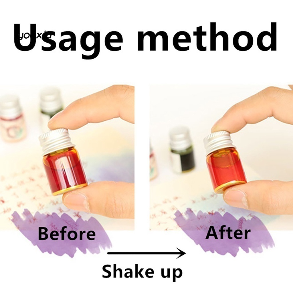 Xy * mực bút viết trơn 24 màu chai thủy tinh mực vẽ đầy màu sắc để viết