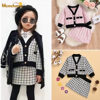 Set áo sơ mi dài tay và chân váy thời trang mùa thu mới cho bé gái