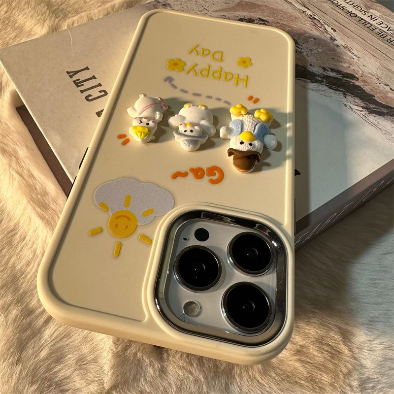 Vỏ điện thoại hình con vịt hình con búp bê vui nhộn dễ thương cho iphone 7 7 plus 8 8plus xs xr 11 12 13 14 pro plus promax