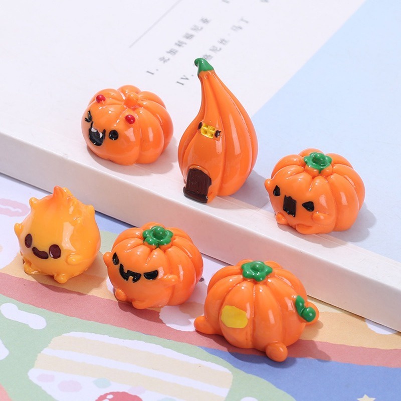 Mô Hình Bí Ngô Halloween Mini Bằng Nhựa Dễ Thương Trang Trí Cho Bữa Tiệc
