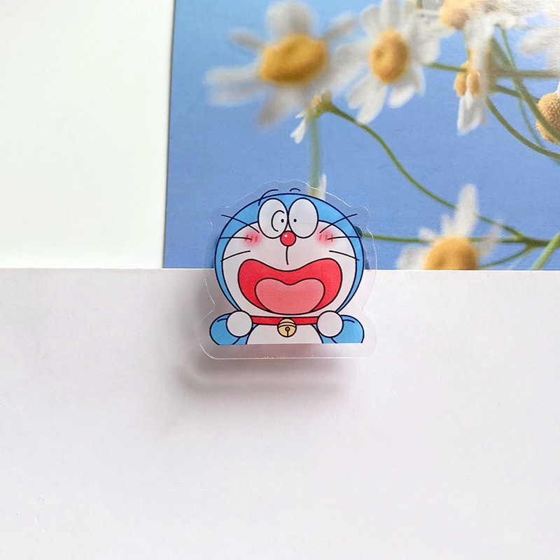 Kẹp Giấy Ghi Chú Bằng Acrylic Hai Mặt Hình Doraemon Đầu To