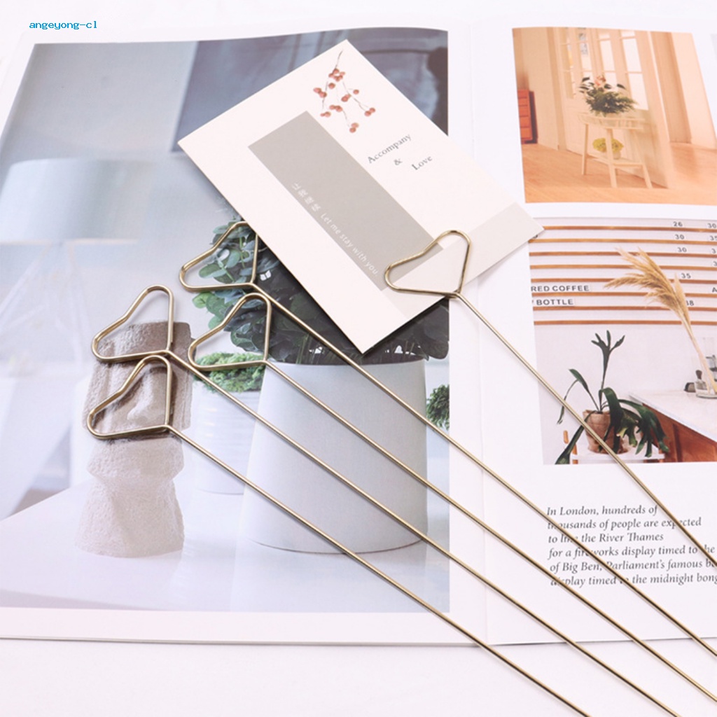 Set 20 Kẹp Giữ Thẻ Bằng Kim Loại Hình Trái Tim / Tròn Độc Đáo Trang Trí Tiệc Cưới