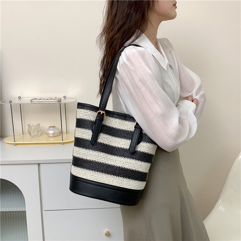 Túi Xách Đeo Vai / Kẹp Nách Cỡ Lớn Đan Sợi Rơm Thời Trang Mùa Hè 2023 Mới Cho Nữ