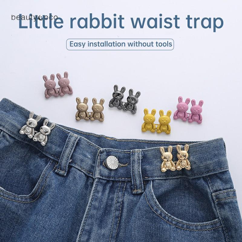 Beautycoco🍊Nút Trang Trí Thắt Lưng Quần Jean Hình Thỏ Dễ Thương