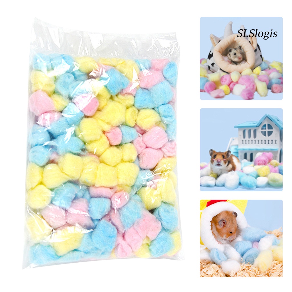 Set 100 Quả Bóng Cotton Mini Nhiều Màu Giữ Ấm Mùa Đông Cho Chuột Hamster