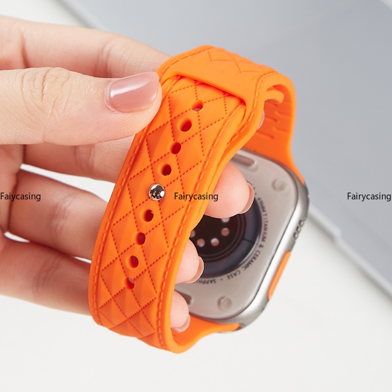 Dây Đeo Họa Tiết Hình Thoi Cho Đồng Hồ Thông Minh apple watch 45mm 44mm 42mm 41mm 40mm 49mm 38mm iwatch series 8 ultra 7 se 3 6 5 4