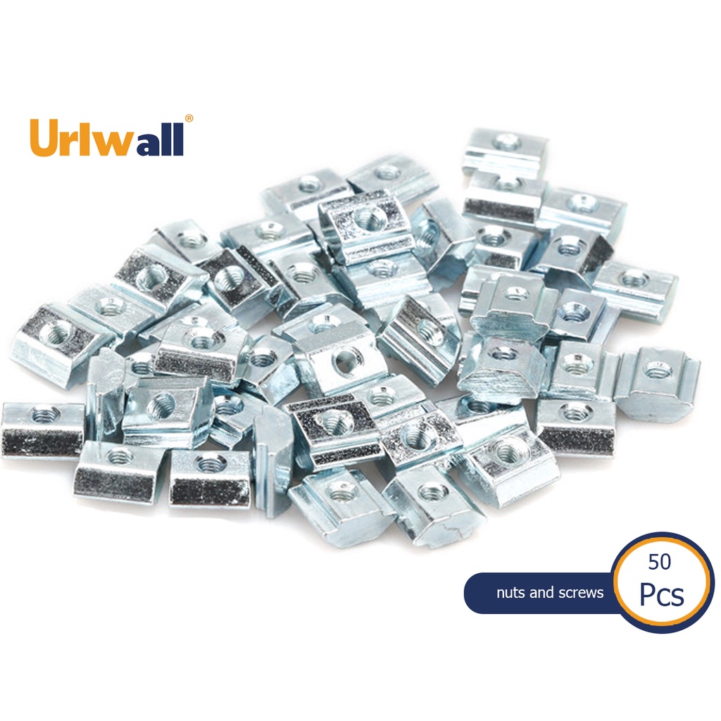 Urlwall Set 50 Đai Ốc Chữ T M3 M4 M5 Bằng Nhôm Chuyên Dụng Cho Nội Thất Phần Cứng 2020 3030 4040