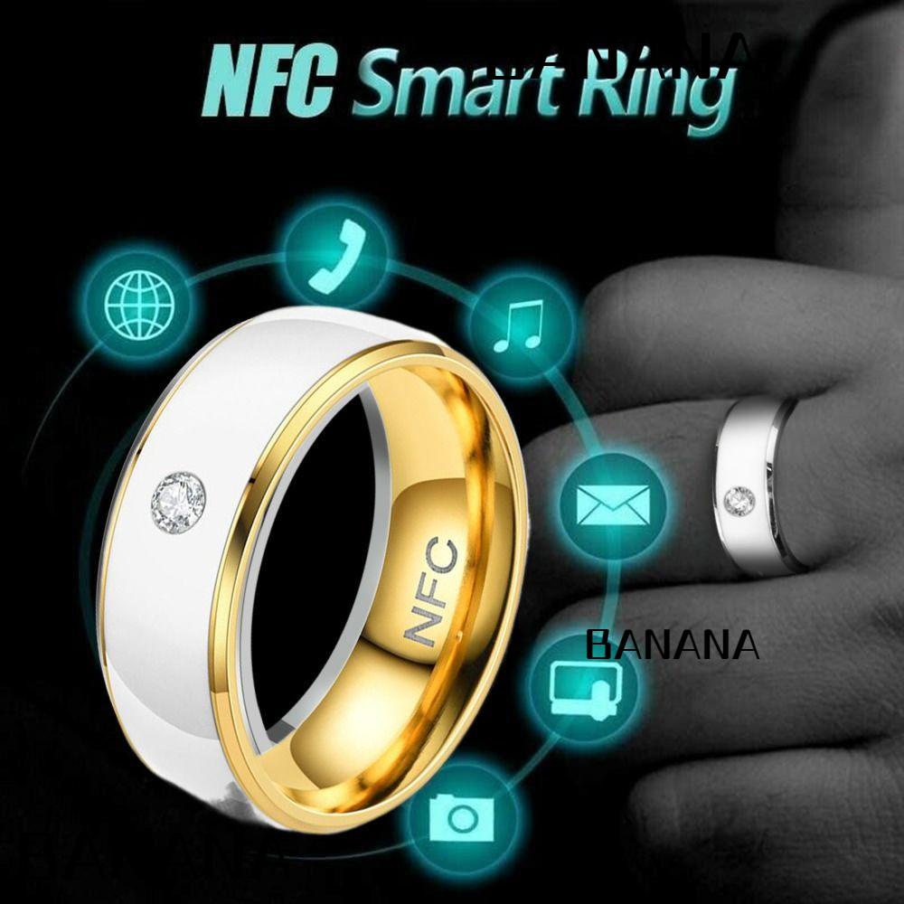 Nhẫn Đeo Tay Thông Minh NFC Kết Nối NFC Bằng Thép Không Gỉ Hình Quả Chuối 1 Chống Nước Đa Năng Cho Điện Thoại Android
