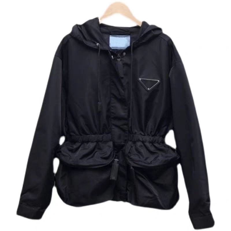 Áo Khoác Gió Màu Đen Có Mũ Trùm Phong Cách Châu Âu Thời Trang Mùa Xuân 2023