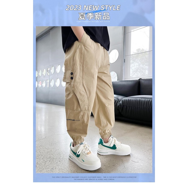 Quần Dài Thể Thao Rộng Rãi Phong Cách Hàn Quốc Mới 2023 Dành Cho Bé Trai