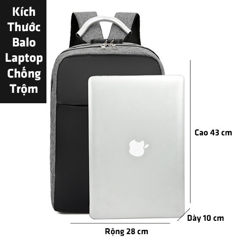 Balo Laptop Chống Trộm, Túi Cặp Đựng 15.6 inch Chống Sốc Cho Dân Văn Phòng Đi Làm