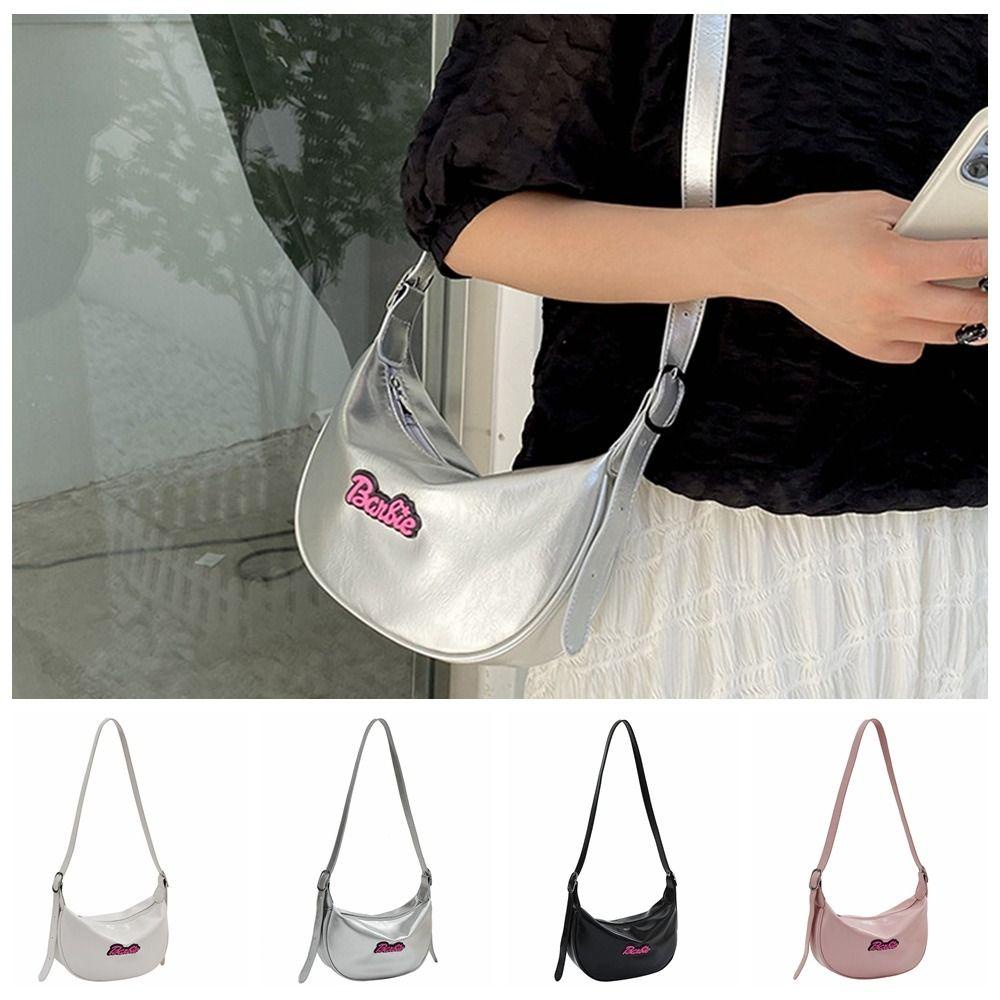 Healmeyou barbie letter crossbody bag, y2k có thể điều chỉnh dây đeo vai, túi đeo vai đơn giản túi xách di động cô gái