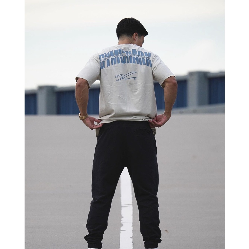 Ready stock gymshk gs10 strong sporty thoải mái loose crewneck short sleeve t-shirt