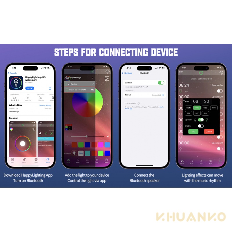 Loa Bluetooth Không Dây Kiêm Đồng Hồ Báo Thức FN32 Điều Khiển Bằng Ứng Dụng Ánh Sáng Mặt Trời Mọc Thông