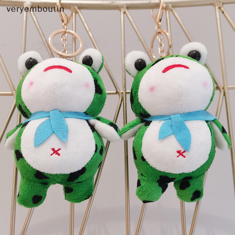 1 Móc Khóa Hình Ếch Đeo Khăn Choàng Đỏ Hoạt Hình Dễ Thương