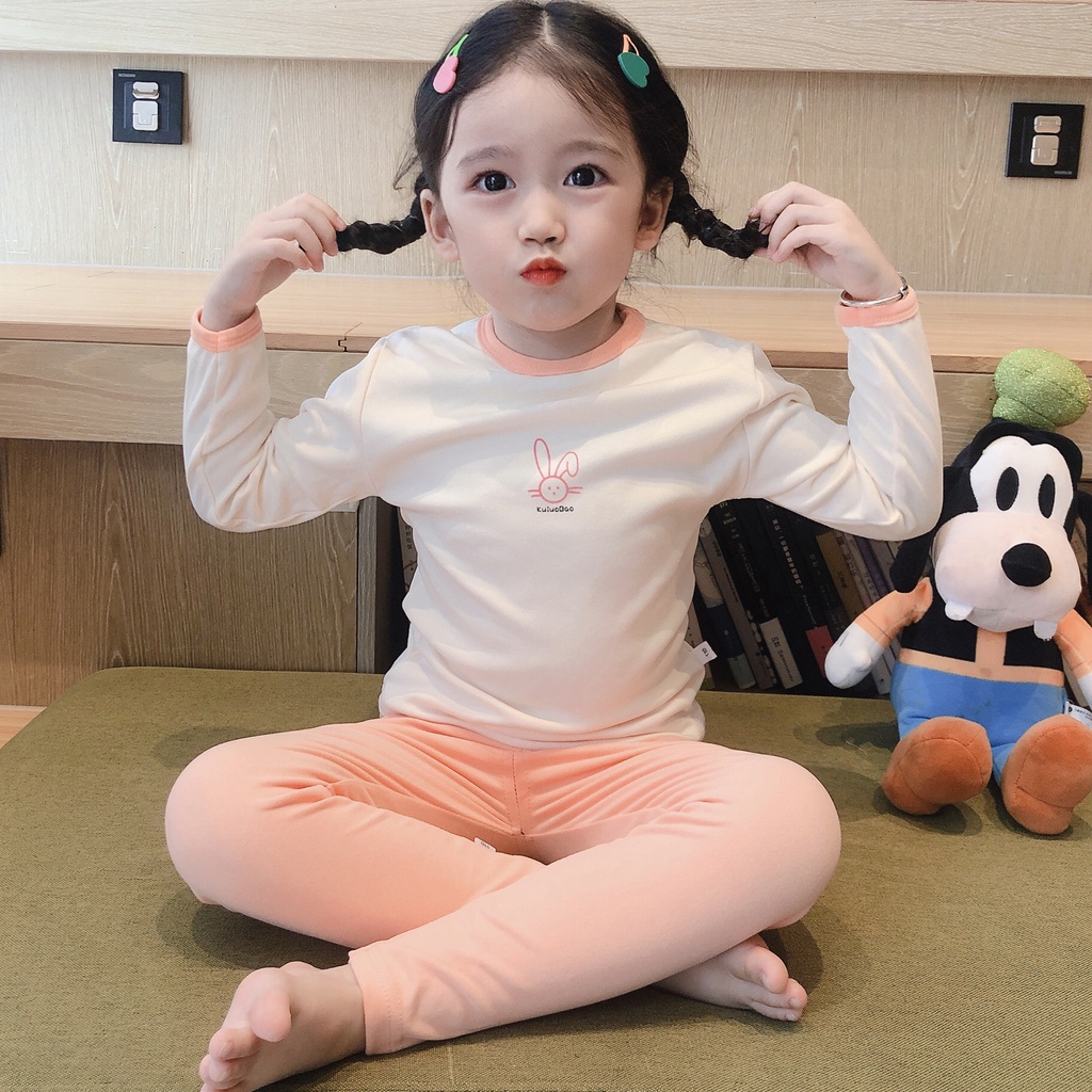 Bộ Quần Áo Ngủ Thu Đông Hình Động Vật Dễ Thương Cho Bé