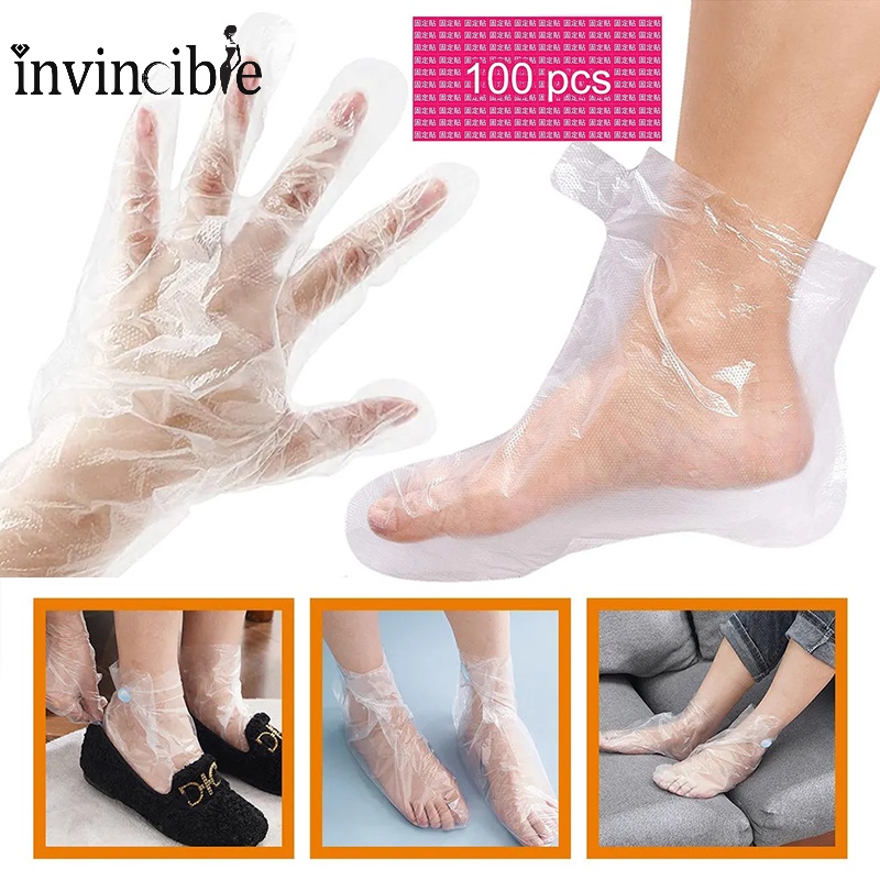 Túi Bọc Chân / Tay Trong Suốt Giữ Ẩm Tẩy Tế Bào Chết Ngăn Ngừa Nhiễm Trùng Dùng Một Lần