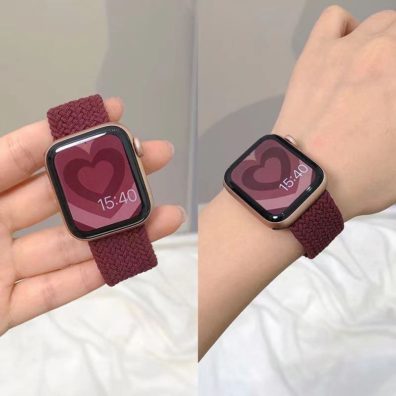 Dây Đeo Đồng Hồ Bằng Nylon Co Giãn 45mm 44mm 41mm 40mm 42mm 38mm 8 7 4 5 SE 6 Ultra 49mm