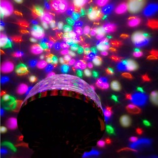 [E27 6W Rotating Crystal Magic Ball LED Stage Light Bulb] [360-Degree Rotating Mini Decorative Lamp for Disco Party DJ Christmas Party]