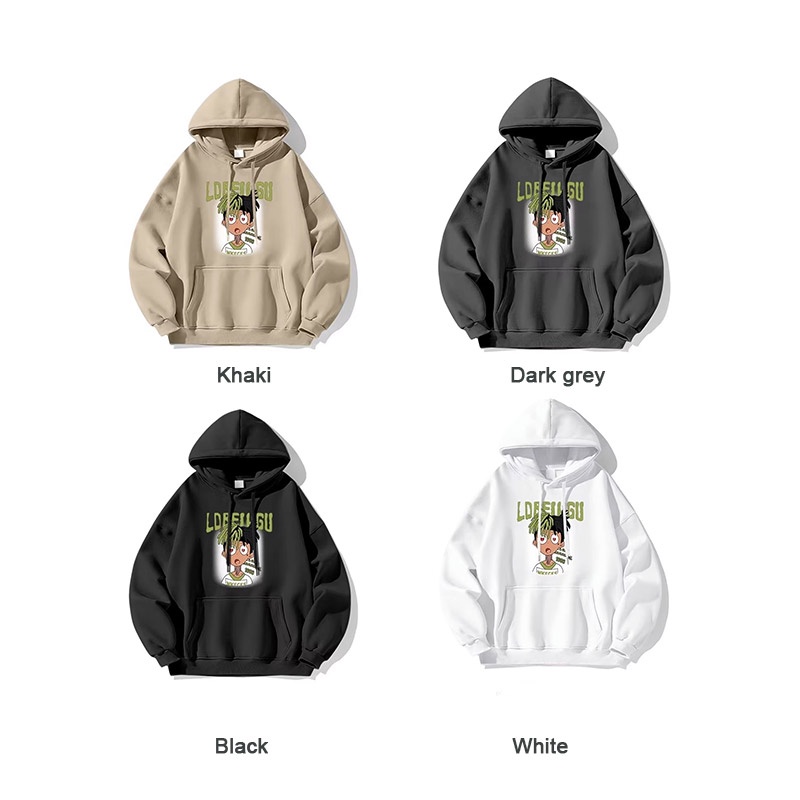 Áo Hoodie In Họa Tiết Hoạt Hình Phong Cách Hip hop Mỹ Cho Nam