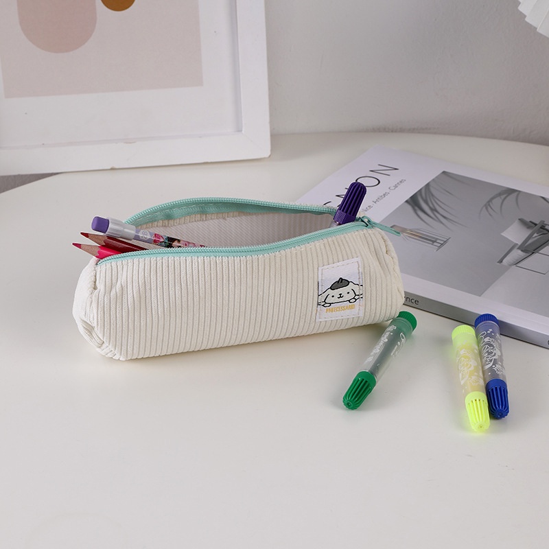 Túi Đựng Bút Bằng Vải Nhung Kẻ Ô Hình Chú Chó Pacha