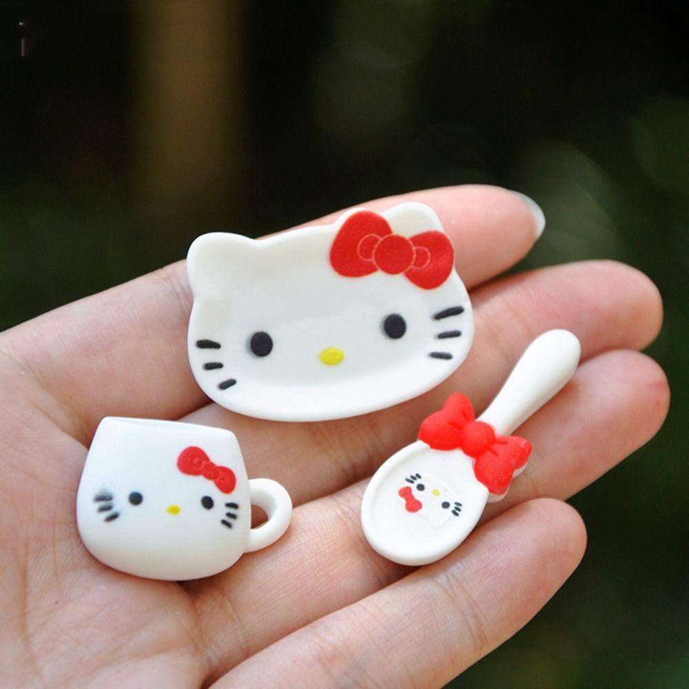 Shanrong set 3 Món Đồ Chơi Mô Hình kuromi melody 3d Trang Trí Nhà Búp Bê