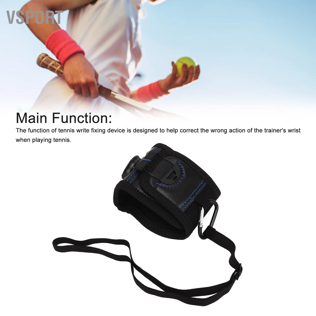 Vsport Tennis Cố Định Cổ Tay Huấn Luyện Thiết Bị Tập Phải Tư Thế Phụ Kiện Đen